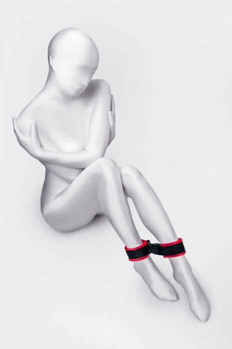 Красно-черные велюровые оковы Anonymo - ToyFa - купить с доставкой в Пензе