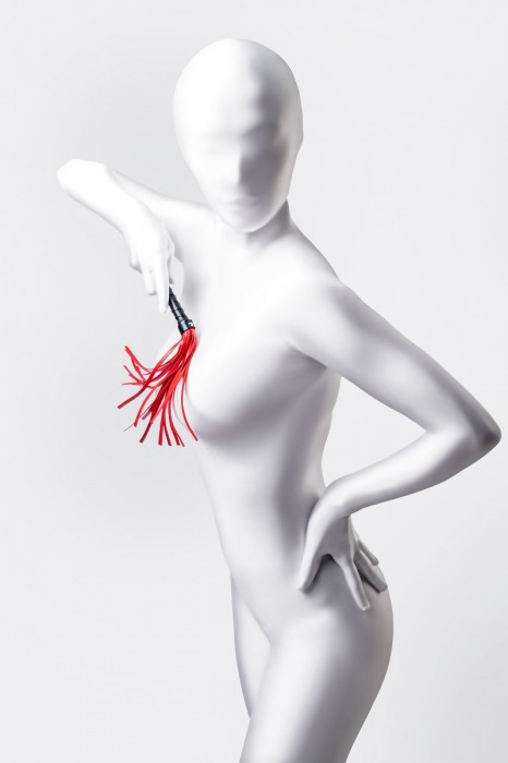 Красно-черный флоггер Anonymo - 28 см. - ToyFa - купить с доставкой в Пензе