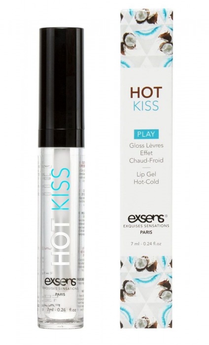 Блеск для губ Hot Kiss Coconut с ароматом кокоса - 7 мл. - Exsens - купить с доставкой в Пензе