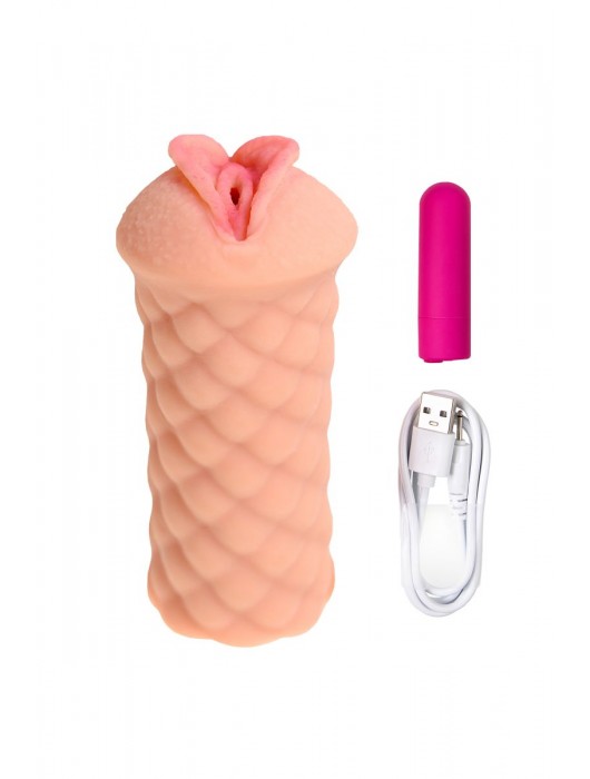 Телесный мастурбатор-вагина Elegance.002 с вибрацией - KOKOS - в Пензе купить с доставкой