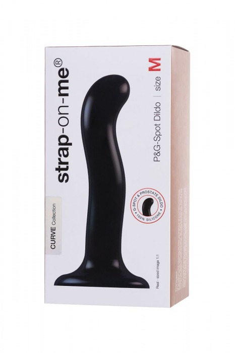 Черный стимулятор для пар P G-Spot Dildo Size L - 19 см. - Strap-on-me - в Пензе купить с доставкой