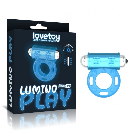 Голубое, светящееся в темноте эрекционное виброкольцо Lumino Play Vibrating Penis Ring - Lovetoy - в Пензе купить с доставкой