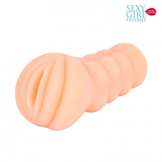 Телесный мастурбатор-вагина с комплектом эрекционных колец - Bior toys - в Пензе купить с доставкой