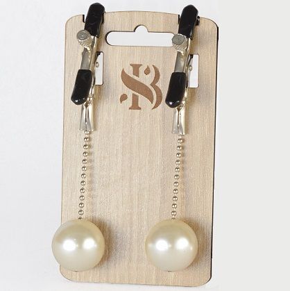 Зажимы на соски с бусинами под жемчуг Pearl - Sitabella - купить с доставкой в Пензе