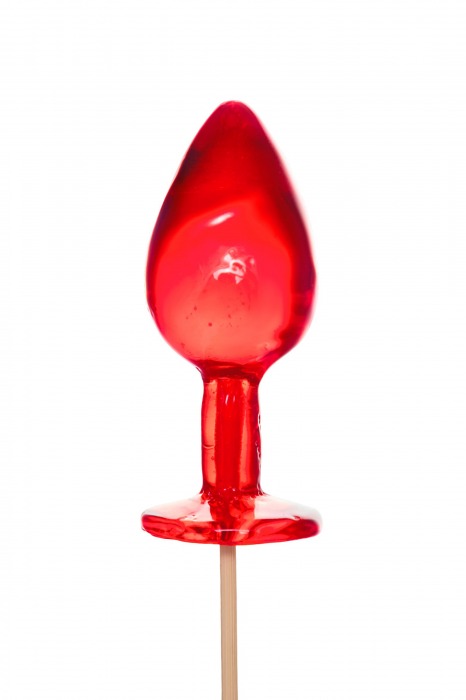 Красный леденец в форме малой анальной пробки со вкусом виски - Sosuчki - купить с доставкой в Пензе