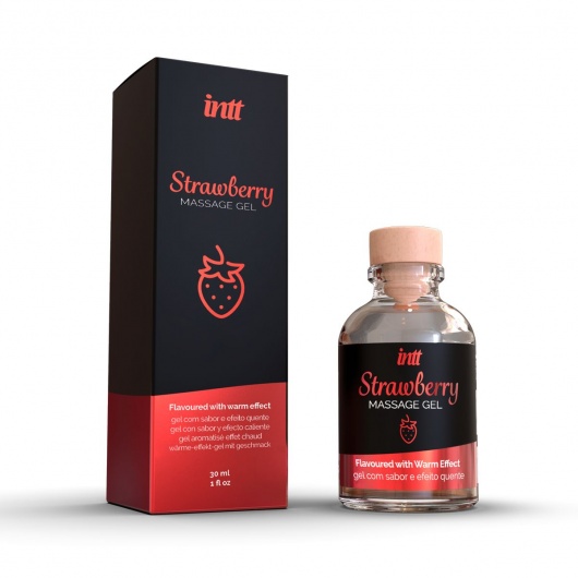 Массажный гель с ароматом клубники Strawberry - 30 мл. - INTT - купить с доставкой в Пензе