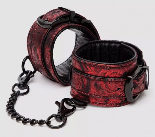 Красно-черные наручники Reversible Faux Leather Wrist Cuffs - Fifty Shades of Grey - купить с доставкой в Пензе