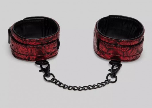 Красно-черные оковы Reversible Faux Leather Ankle Cuffs - Fifty Shades of Grey - купить с доставкой в Пензе