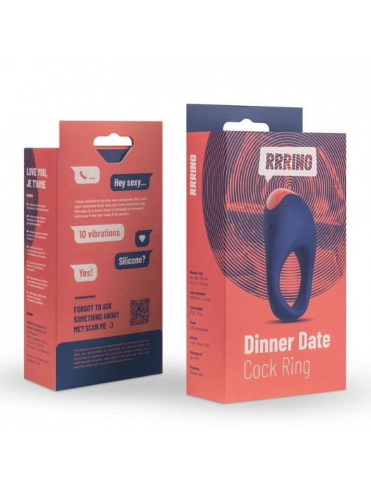 Синее эрекционное кольцо RRRING Dinner Date Cock Ring - FeelzToys - в Пензе купить с доставкой