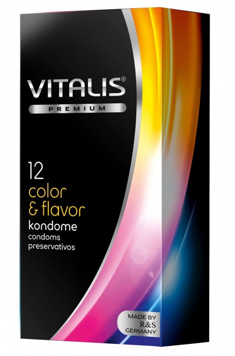 Цветные ароматизированные презервативы VITALIS PREMIUM color   flavor - 12 шт. - Vitalis - купить с доставкой в Пензе