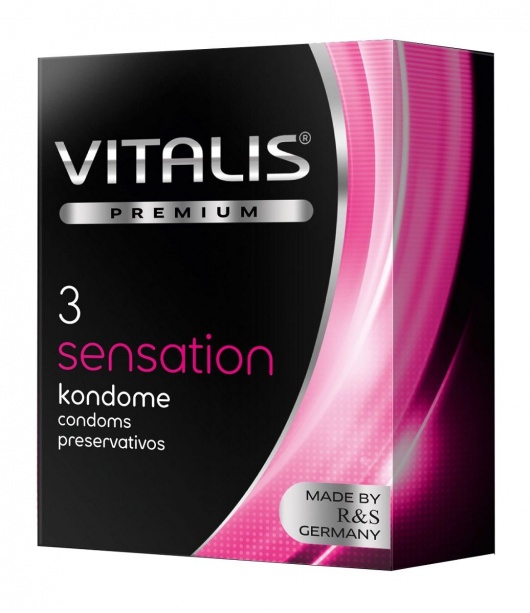 Презервативы с пупырышками и кольцами VITALIS PREMIUM sensation - 3 шт. - Vitalis - купить с доставкой в Пензе
