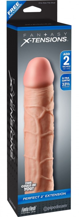 Телесная насадка Fantasy X-tensions Perfect 2  Extension - 20,3 см. - Pipedream - в Пензе купить с доставкой