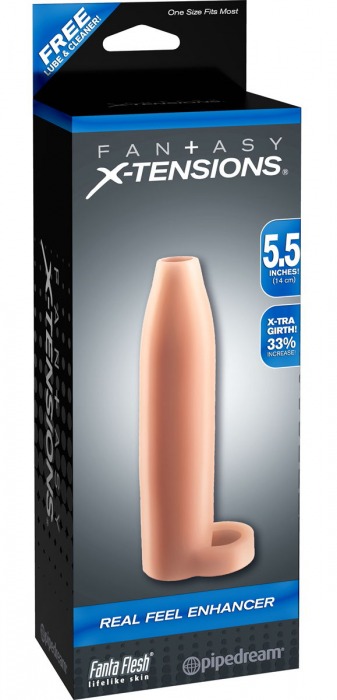 Насадка-расширитель с кольцом для подхвата мошонки Real Feel Enhancer - 14 см. - Pipedream - в Пензе купить с доставкой