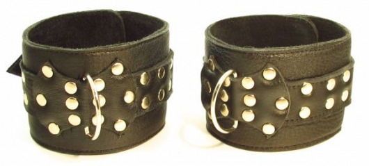 Комплект кожаных БДСМ-аксессуаров с клёпками - БДСМ Арсенал - купить с доставкой в Пензе