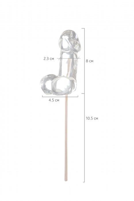 Прозрачный леденец в форме фаллоса со вкусом пина колады - Sosuчki - купить с доставкой в Пензе