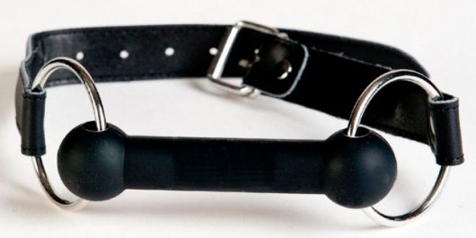 Чёрный кляп-трензель на кожаных ремешках - ToyFa - купить с доставкой в Пензе