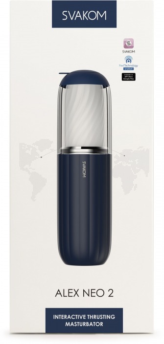 Черно-белый интерактивный мастурбатор Alex Neo 2 - Svakom - в Пензе купить с доставкой