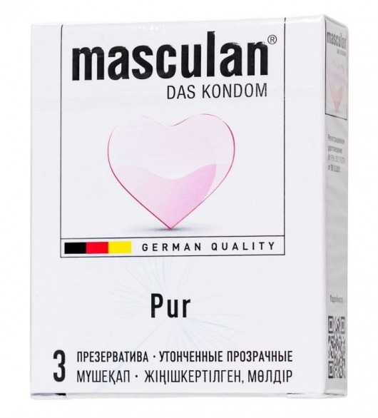 Супертонкие презервативы Masculan Pur - 3 шт. - Masculan - купить с доставкой в Пензе