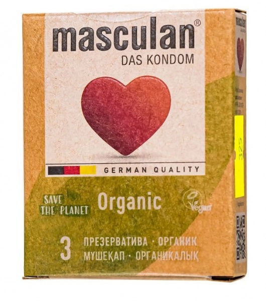 Экологически чистые презервативы Masculan Organic - 3 шт. - Masculan - купить с доставкой в Пензе