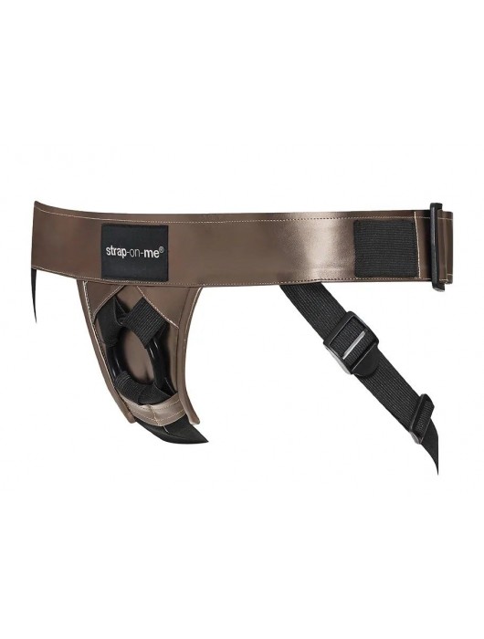 Бронзовый пояс для насадок Curious Harness - Strap-on-me - купить с доставкой в Пензе