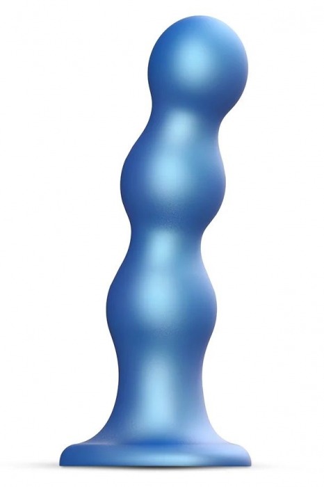 Голубая насадка Strap-On-Me Dildo Plug Balls size L - Strap-on-me - купить с доставкой в Пензе