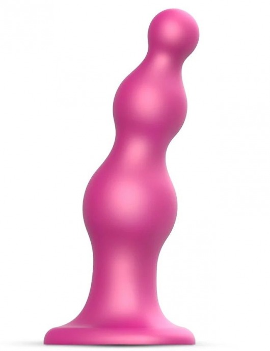 Розовая насадка Strap-On-Me Dildo Plug Beads size L - Strap-on-me - купить с доставкой в Пензе