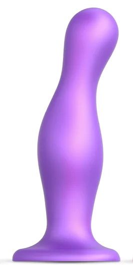 Фиолетовая насадка Strap-On-Me Dildo Plug Curvy size L - Strap-on-me - купить с доставкой в Пензе
