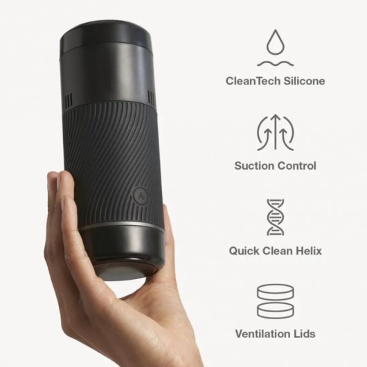 Черный мастурбатор с контролем всасывания Arcwave Pow Stroker - Arcwave - в Пензе купить с доставкой