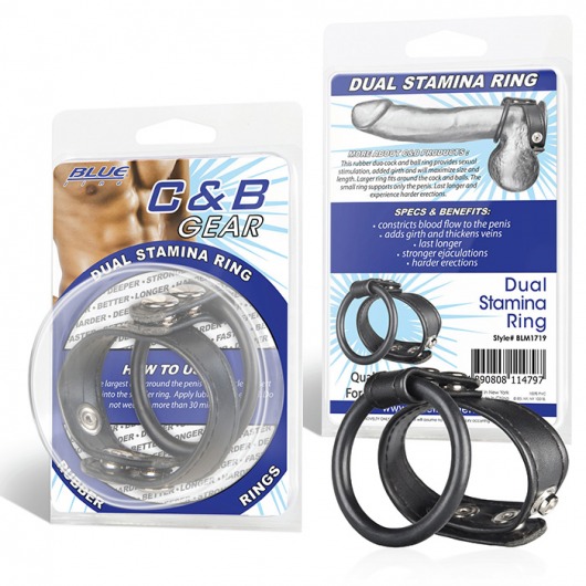 Двойное кольцо выносливости на пенис DUAL STAMINA RING - BlueLine - в Пензе купить с доставкой