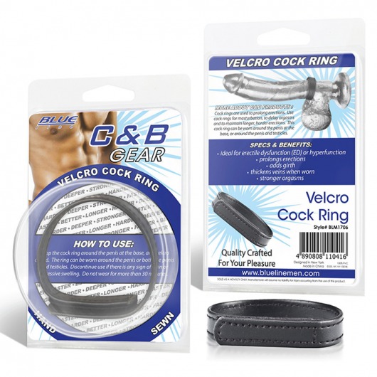 Кольцо на пенис из искусственной кожи на липучке VELCRO COCK RING - 5 см. - BlueLine - в Пензе купить с доставкой