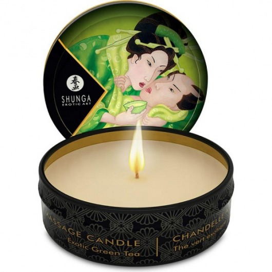 Массажная свеча Exotic Green Tea с ароматом зелёного чая - 30 мл. - Shunga - купить с доставкой в Пензе