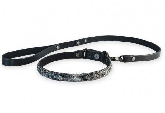 Эффектный сверкающий ошейник с поводком  Гламур - Sitabella - купить с доставкой в Пензе