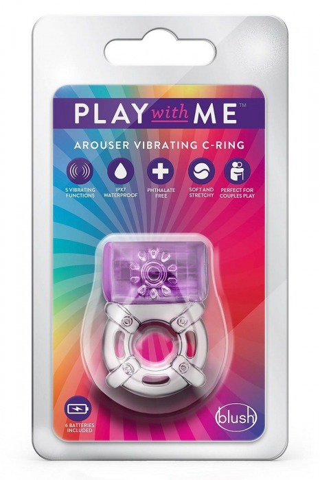 Фиолетовое эрекционное виброкольцо One Night Stand Vibrating C-Ring - Blush Novelties - в Пензе купить с доставкой