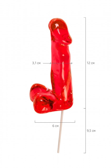 Красный леденец в форме члена со вкусом виски - 173 гр. - Sosuчki - купить с доставкой в Пензе