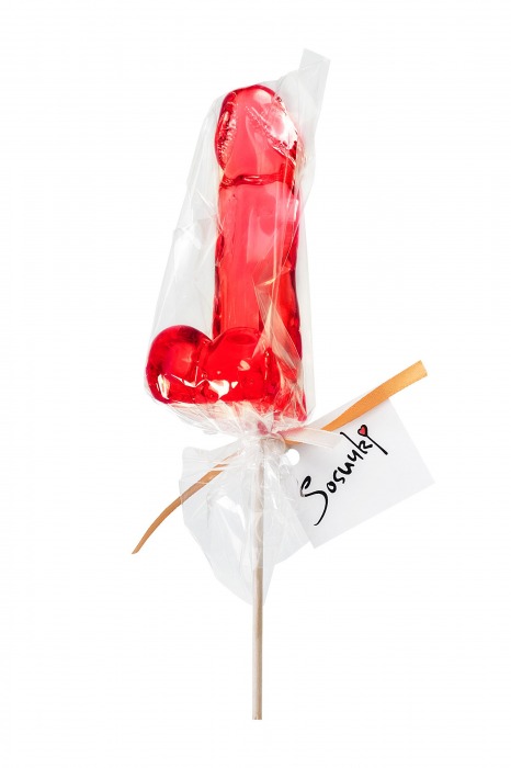 Красный леденец в форме члена со вкусом виски - 173 гр. - Sosuчki - купить с доставкой в Пензе