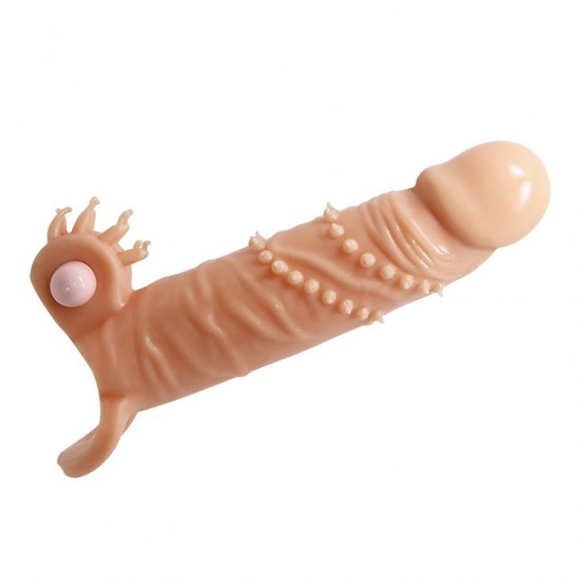 Телесная удлиняющая вибронасадка Penis Sleeve Connor - 17 см. - Baile - в Пензе купить с доставкой