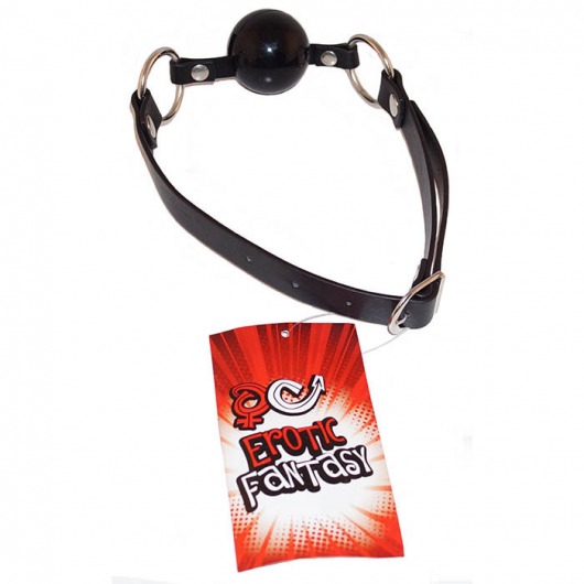 Силиконовый черный кляп-шарик на ремне Black Ballgag - Erotic Fantasy - купить с доставкой в Пензе