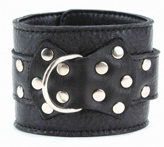 Чёрные наручники  из кожи с пряжкой - БДСМ Арсенал - купить с доставкой в Пензе