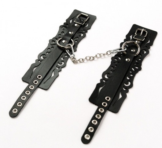 Узорчатые кожаные оковы с регулируемыми ремешками - Crazy Handmade - купить с доставкой в Пензе