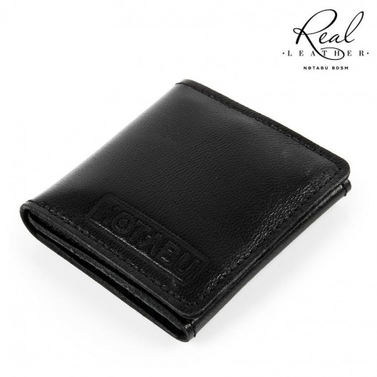 Черный кожаный кондомхолдер Notabu - Notabu - купить с доставкой в Пензе