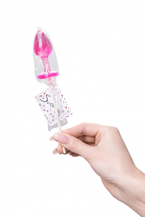 Розовый леденец  в форме анальной втулки со вкусом айриш крим - 29 гр. - Sosuчki - купить с доставкой в Пензе