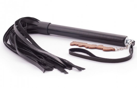 Черная кожаная плеть  Индиго  - 50 см. - Crazy Handmade - купить с доставкой в Пензе
