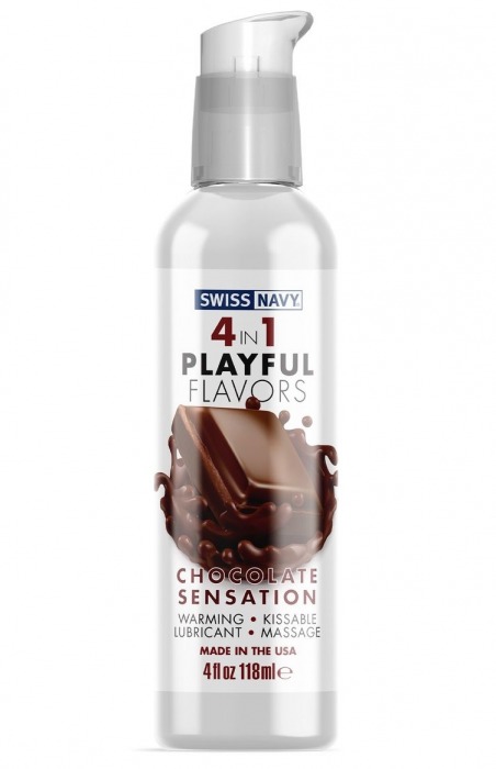 Массажный гель 4-в-1 Chocolate Sensation с ароматом шоколада - 118 мл. - Swiss navy - купить с доставкой в Пензе