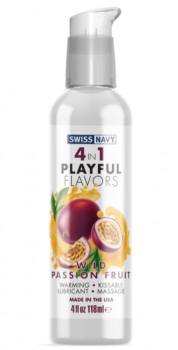 Массажный гель 4-в-1 Wild Passion Fruit с ароматом маракуйи - 118 мл. - Swiss navy - купить с доставкой в Пензе