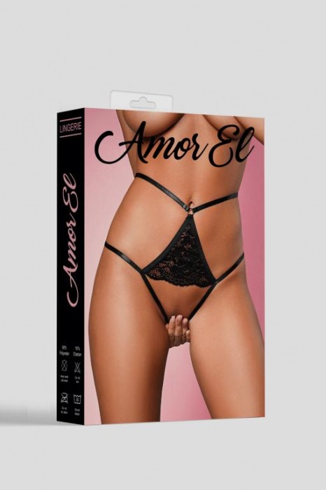 Откровенные высокие трусики с интимным доступом - Amor El купить с доставкой