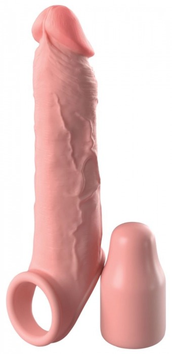 Телесная насадка-удлинитель 2 Inch Silicone X-tension with Strap - 20,3 см. - Pipedream - в Пензе купить с доставкой
