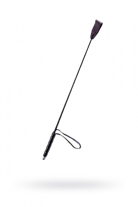 Чёрный стек с кожаной ручкой - 58 см. - Sitabella - купить с доставкой в Пензе