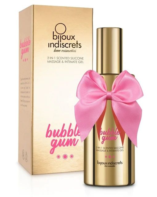Гель с ароматом жвачки Bubblegum 2-in-1 Scented Silicone Massage And Intimate Gel - 100 мл. - Bijoux Indiscrets - купить с доставкой в Пензе