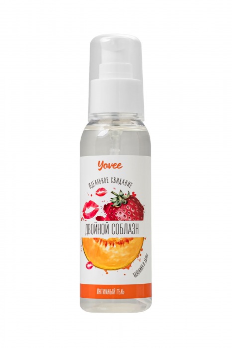 Съедобная гель-смазка Yovee «Двойной соблазн» с Д-пантенолом и вкусом клубники и дыни - 100 мл. - ToyFa - купить с доставкой в Пензе
