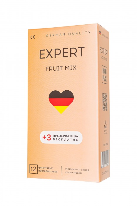 Ароматизированные презервативы EXPERT Fruit Mix - 12 шт.(+3 в подарок) - Expert - купить с доставкой в Пензе